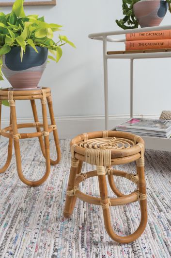 Barefoot Woven Rattan Plant Stand By Accent Decor-2 Sizes | Stands | Modishstore - 4