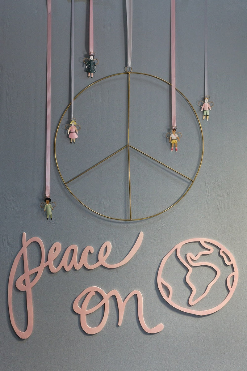 Peace Brass Wreath Set Of 4 by Accent Decor | Garland & Wreath | Modishstore - 3