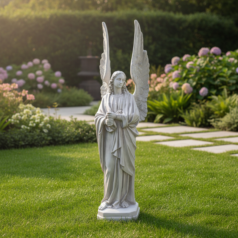Angel With Large Wings Prayer Statue (89-Inch)