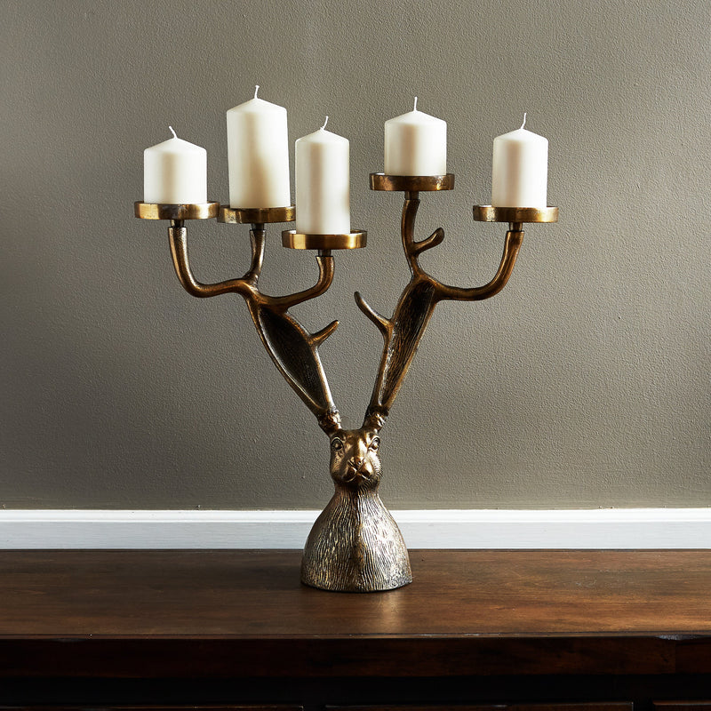 Eric Bronzed Aluminum Candelabra Candle Holder Eric + Eloise Collection