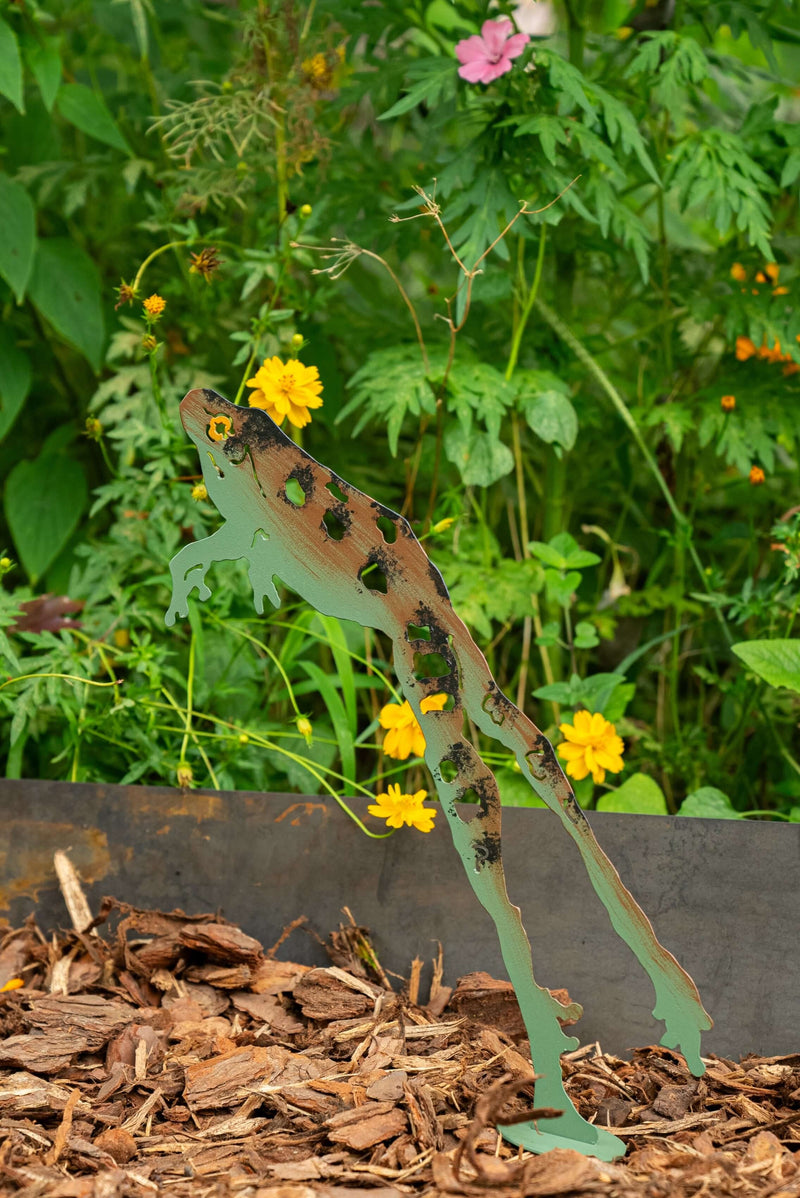Jumping Frog Garden Stake