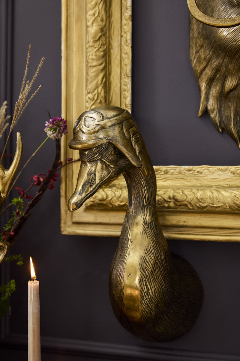 Eric + Eloise Collection - Charlie the Aviator Goose Bird Bronzed Aluminum Hanging Wall Mount