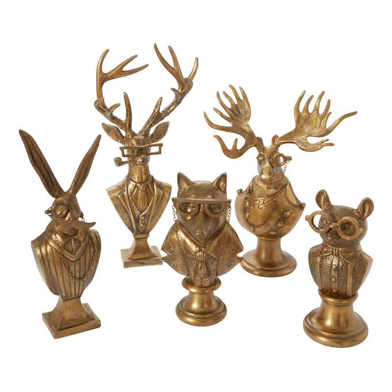 Eric + Eloise Bronzed Aluminum Eric the Hare Bust Form Tabletop Mantel Decor