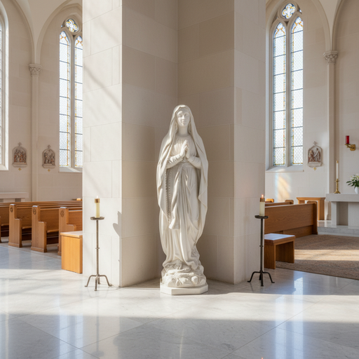 Our Lady of Lourdes Religious Statue (71 - Inch) Side Angle