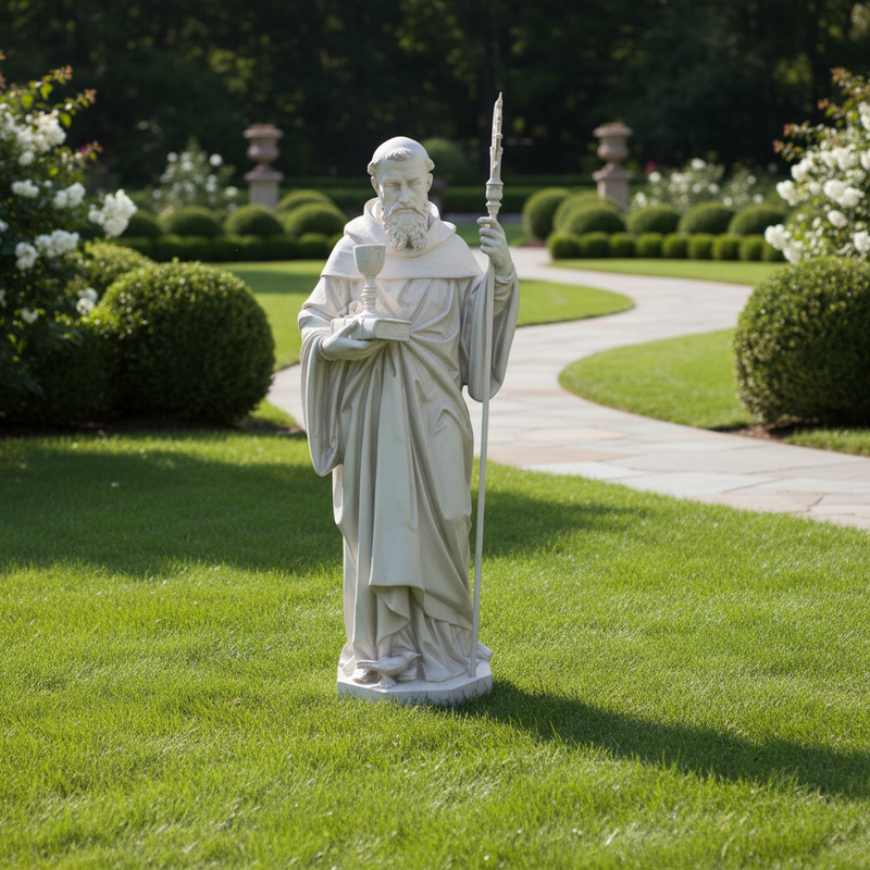 Saint Benedict Religious Statue (68 - Inch) Side View