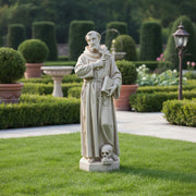 Saint Francis with Skull and Cross Statue (63 - Inch) Side Angle