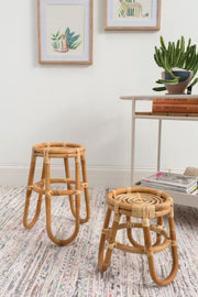 Barefoot Woven Rattan Plant Stand By Accent Decor-2 Sizes | Stands | Modishstore - 5