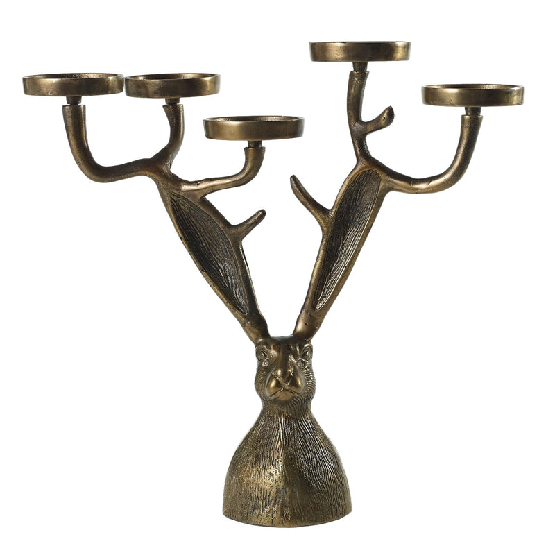 Eric Bronzed Aluminum Candelabra Candle Holder Eric + Eloise Collection