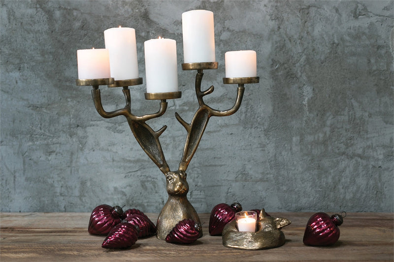 Eric Bronzed Aluminum Candelabra Candle Holder Eric + Eloise Collection