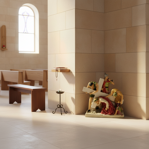 Jesus Falls the First Time Statue (21 - Inch) Side Angle