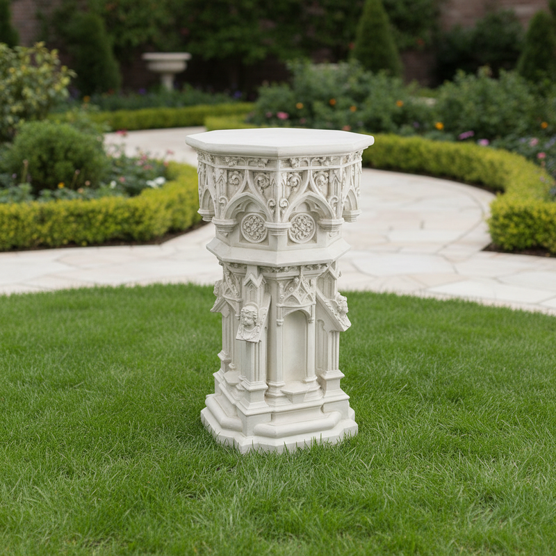 Cathedral Pedestal Statue Bf (44 - Inch) Side Angle