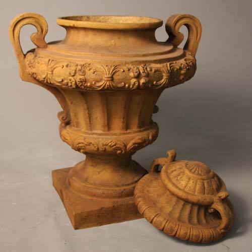 Embellished Urn Outdoor (31 - Inch) Side Angle