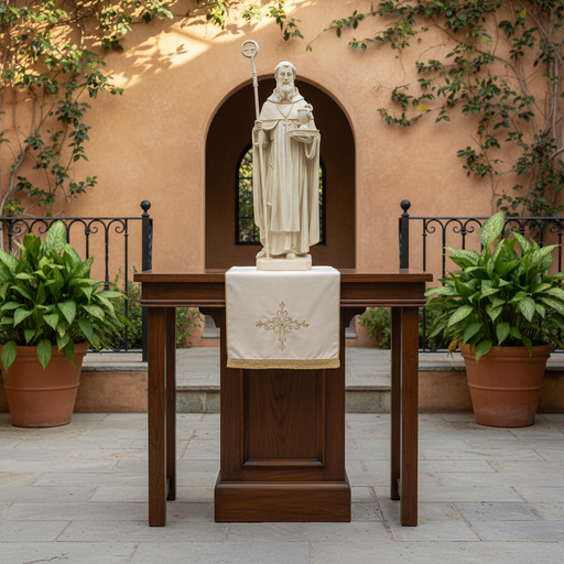 Saint Benedict Religious Statue (30 - Inch) Side Angle