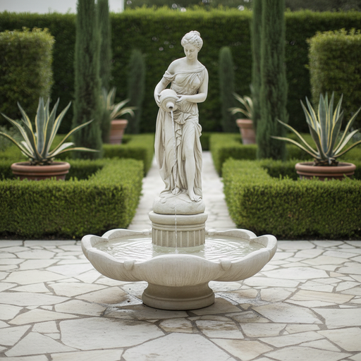Italian Shell Fountain Garden Fountain (72 - Inch) Side Angle
