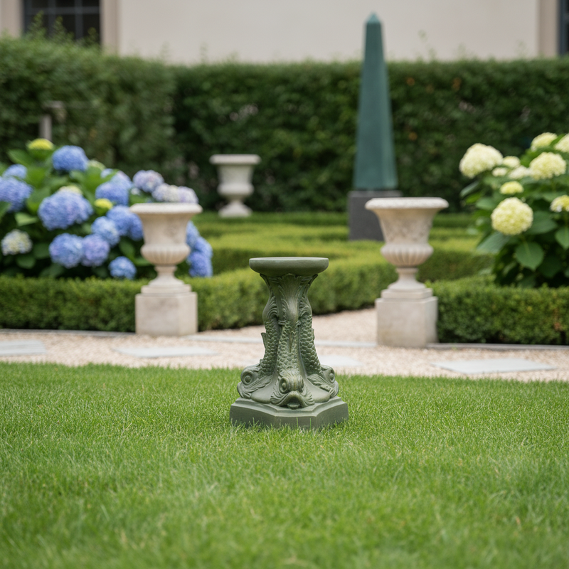 Dolphin Outdoor Statue (16 - Inch) Side Angle