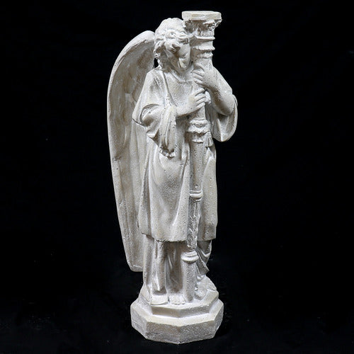 Standing Angel With Candlestick Outdoor Statue (27-Inch)