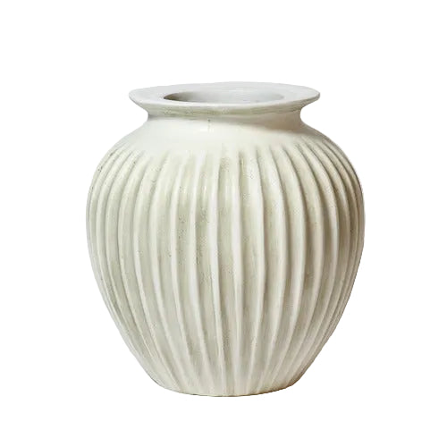Ribbed Cut Off Pot Outdoor/Indoor Statue