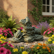 Frog Trio Garden Statue (15 - Inch) Side Angle