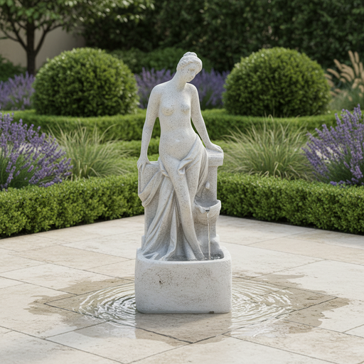 Bona Dea Roman Garden Fountain (35 - Inch) Side Angle