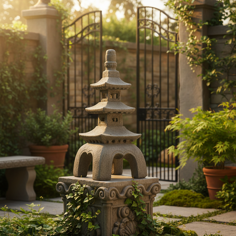 Pagoda Statue (31 - Inch) Side Angle