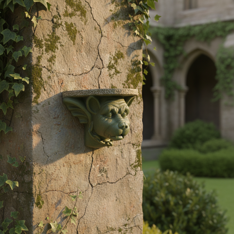 Gargoyle Head Outdoor Statue (13-Inch)