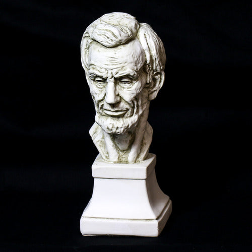 Classical bust sculpture with detailed facial features and beard, set on a square pedestal in Renaissance-inspired style. Different Angle