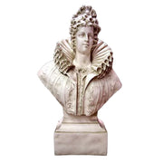 Baroque-style bust of a noblewoman with ornate ruffled collar, classical facial features, and intricate old world European detailing.