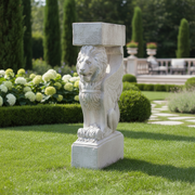 Winged Lion Outdoor Statue (32 - Inch) Side Angle