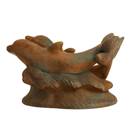 Dolphins Swimming Garden Statue (15-Inch)