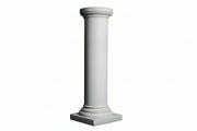 Classical Greek column with a rounded capital, smooth shaft, and ornate base in an old world European architectural style.