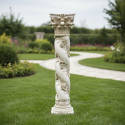 Twisted Rose Pedestal Statue Bf (60 - Inch) Side Angle
