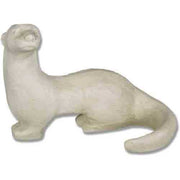 Stoat sculpture with smooth, classical lines and subtle old world European detailing in a poised, alert stance.