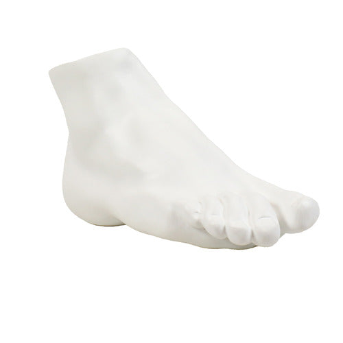 Classical Greek-style sculpted foot with smooth, detailed contours and realistic anatomical features.