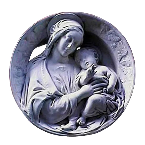 Madonna and Child Round Plaque Outdoor/Indoor Statue