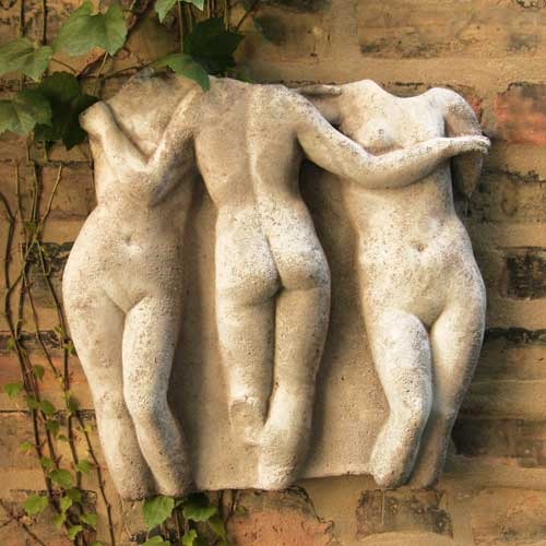 Three Graces Frieze Statue (15 - Inch) Side View