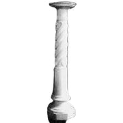 Classical column with ornate base and twisted shaft, featuring old world European and Renaissance architectural details.