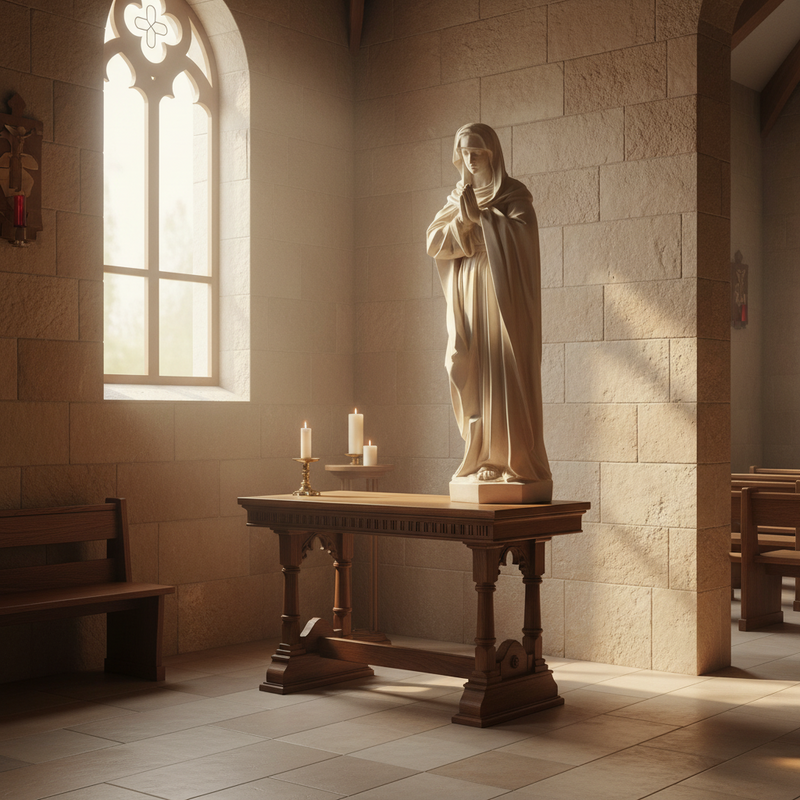 Mary at the Crucifixion Statue (41 - Inch) Side Angle
