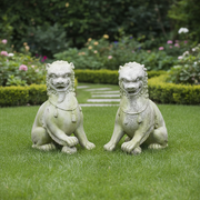 Foo Dog Garden Statue (35 - Inch) Side Angle