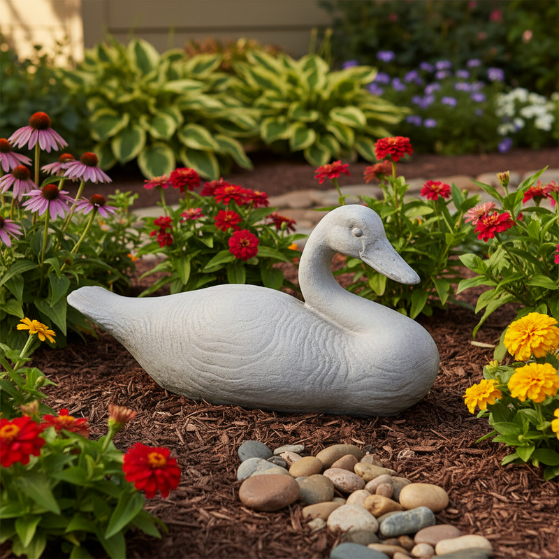 Swan Garden Statue (9 - Inch) Side Angle