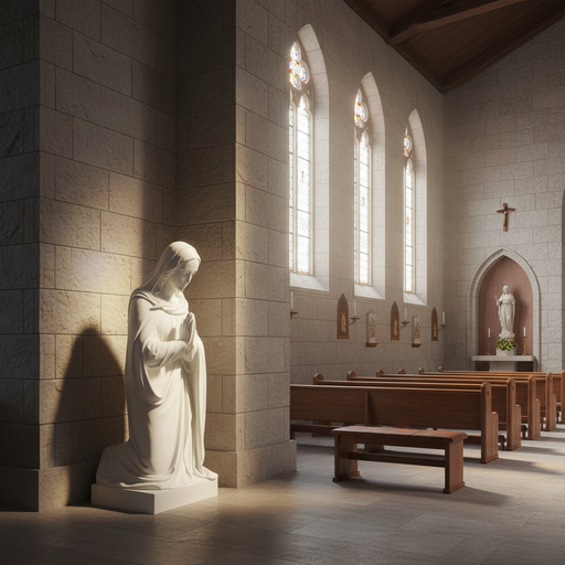 Mary Nativity Statue (30 - Inch) Side Angle