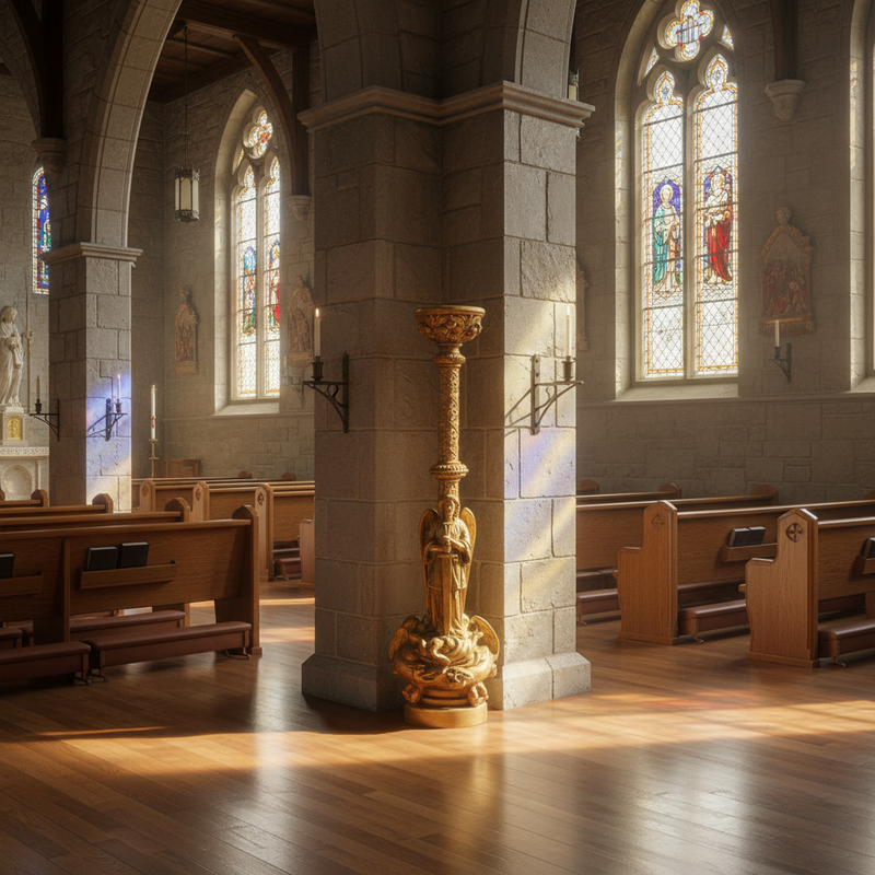 Guardian Angel Torch Candleholder Statue (33-Inch)