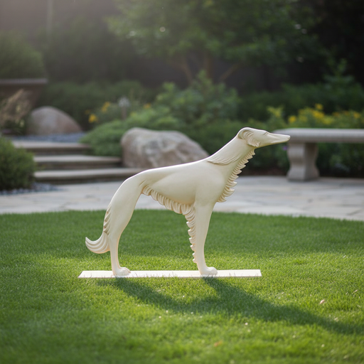 Russian Wolfhound Dog Garden Statue (38 - Inch) Side Angle