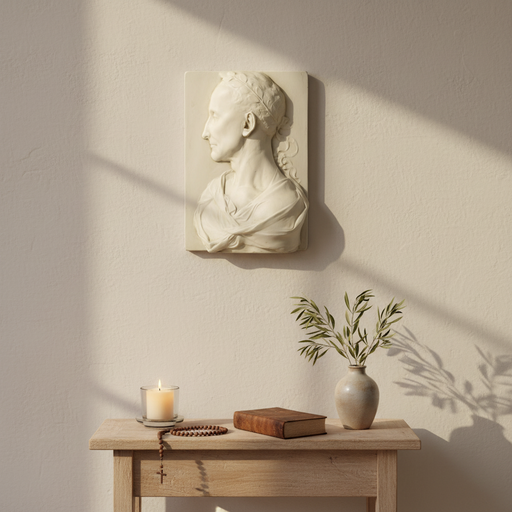 Augustus Caesar Roman Garden Plaque (12.0 - Inch) Side Angle