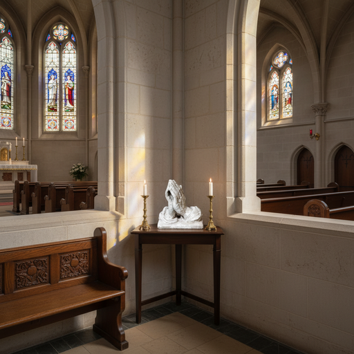 Hands Of Prayer Statue (10 - Inch) Side Angle