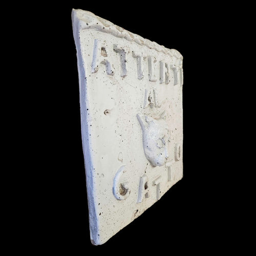 Beware Of Cat Outdoor Plaque (8.0 - Inch) Different Angle