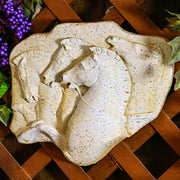 Rearing Horses Garden Statue (12 - Inch) Side View