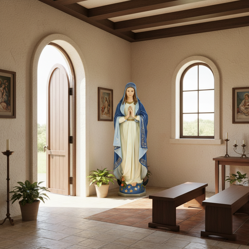 Immaculate Conception Mary Statue (50 - Inch) Side Angle