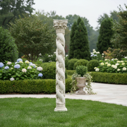 Twisted Rose Pedestal Statue Bf (96 - Inch) Side Angle
