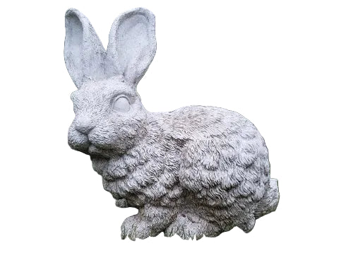Baroque-style ornate rabbit statue with detailed fur and classical old world European sculptural features.