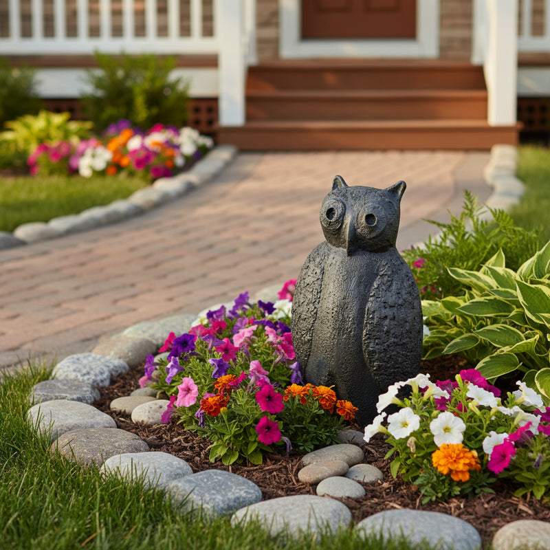 Owl Garden Statue (23 - Inch) Side Angle